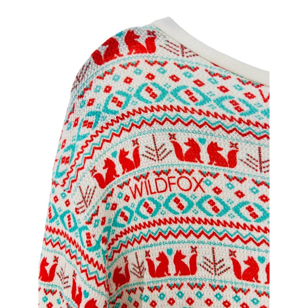 Wildfox Long Sleeve Snap-Button Front Waist-Tie Ruffled Shorts Romper Playsuit L - Picture 9 of 16